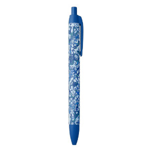 Blue Spotted Graphic Abstraction Ink Pen