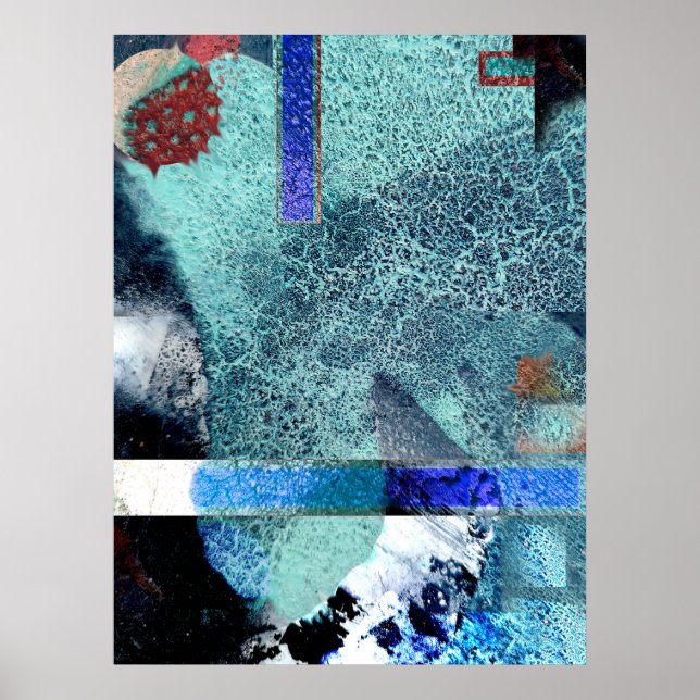 blue spray modern art poster (Front)