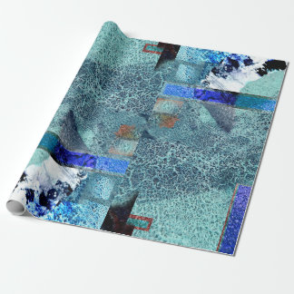 blue spray  wrapping paper