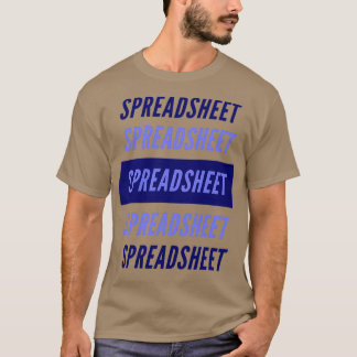 Blue spreadsheet repeat design typography for Acco T-Shirt