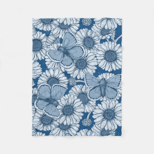 Blue spring fleece blanket
