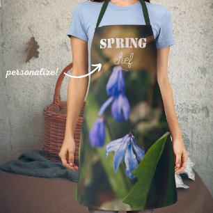 Blue Spring Flower Apron
