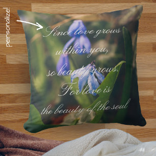 Blue Spring Flower  Cushion