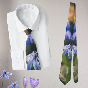 Blue Spring Flower Tie