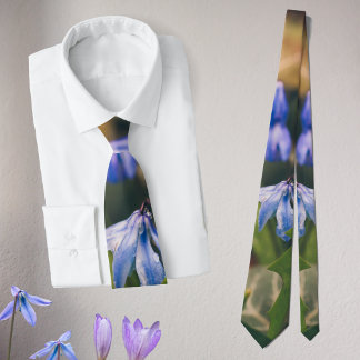 Blue Spring Flower Tie