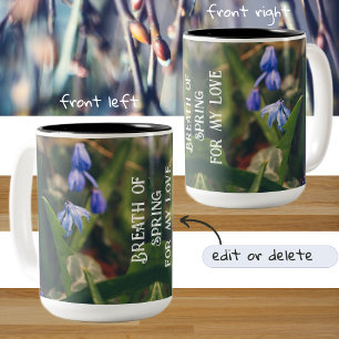 Blue Spring Flower Two-Tone Coffee Mug