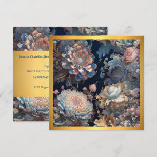 Blue Spring Garden Wedding Invitation