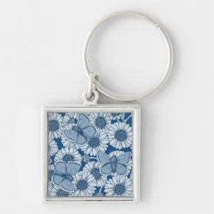 Blue spring key ring