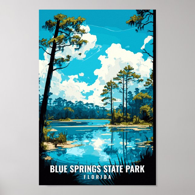 Blue Springs State Park Travel Art Vintage  Poster (Front)