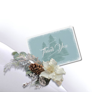 Blue Spruce Christmas Thank You Card