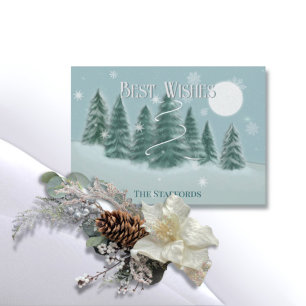 Blue Spruce Flat Christmas Card
