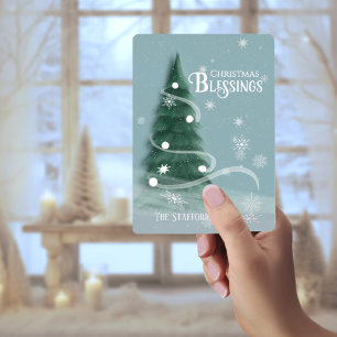Blue Spruce Foil Holiday Card