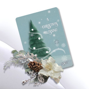 Blue Spruce Foil Holiday Card