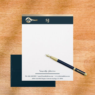 Blue Spruce Gold Key Realtor Business Letterhead