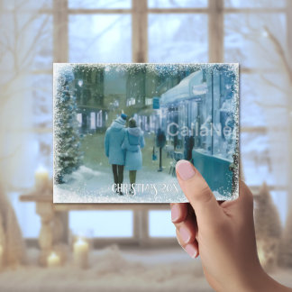 Blue Spruce Magical Christmas Portrait Postcard