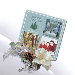 Blue Spruce Magical Forest Holiday Card