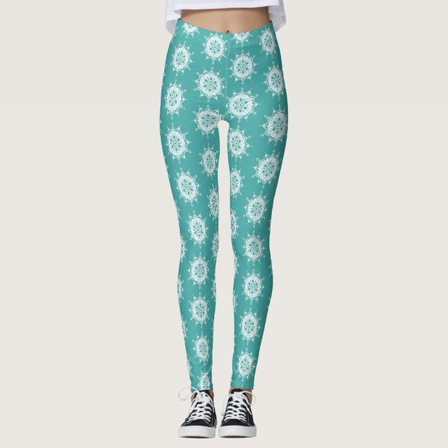 Blue Spruce Mandala Leggings (Front)