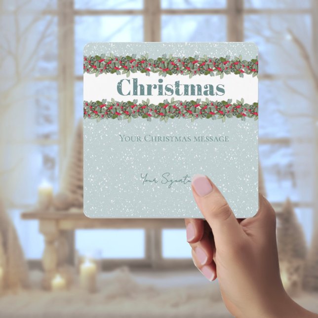 Blue Spruce Window to Winter Holiday Card (Creator Uploaded)
