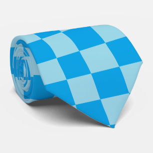 Blue square blocks geometric tie