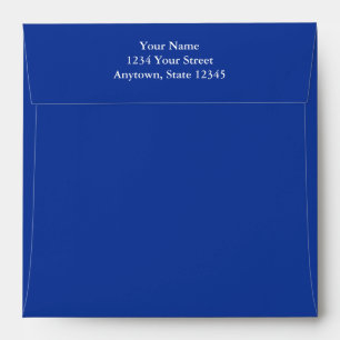 Blue Square Envelope w/ Pre-Printed Return Address