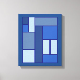 Blue Square Geometric - Emotion Form and Colour Canvas Print