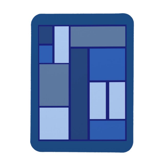 Blue Square Geometric - Emotion Form and Colour Magnet (Vertical)