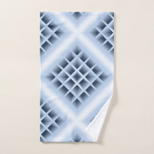 Blue square holes pattern hand towel
