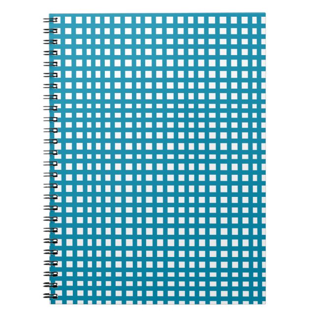 Blue square mesh grid  notebook (Front)