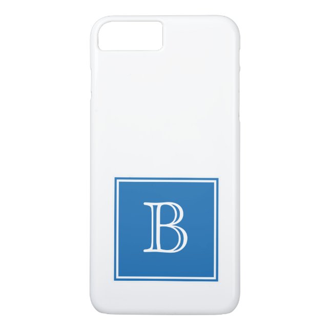 Blue Square Monogram Case-Mate iPhone Case (Back)