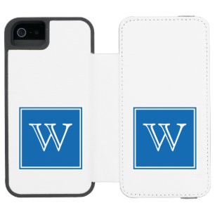 Blue Square Monogram Incipio Watson™ iPhone 5 Wallet Case
