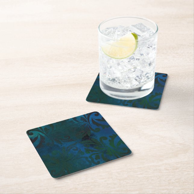 blue square paper coaster (Insitu)