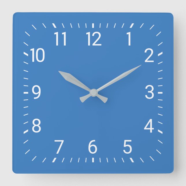 Blue Square Wall Clock (Front)