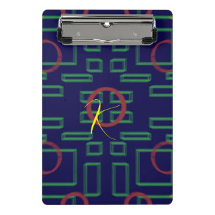 Blue Squares Geometric Mini Clipboard