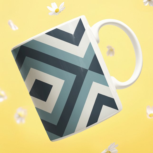 Blue Squares Pattern Coffee Mug (Mugs)