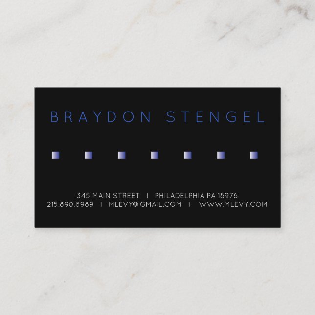 BLUE SQUARES Professional Business Card (Front)