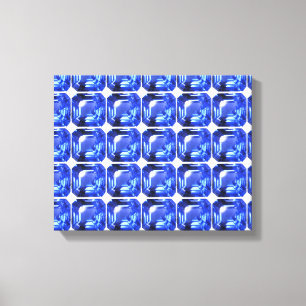 Blue Squarish Pattern Canvas Print