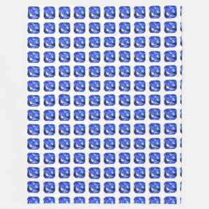 Blue Squarish Pattern Fleece Blanket