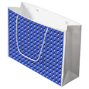 Blue Squarish Pattern Large Gift Bag