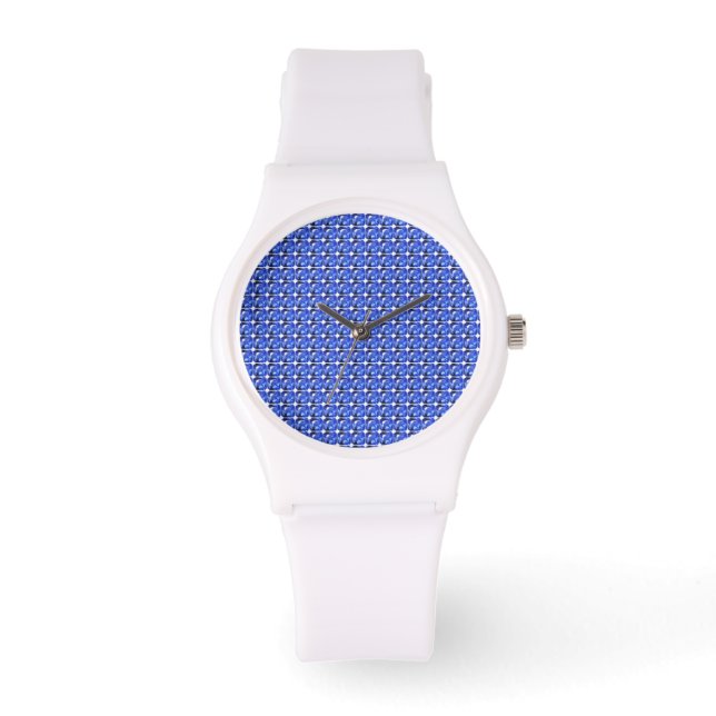 Blue Squarish Pattern Watch (Front)