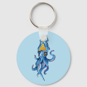 Blue Squid Key Ring