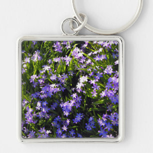 Blue Squill Spring Flowers Key Ring