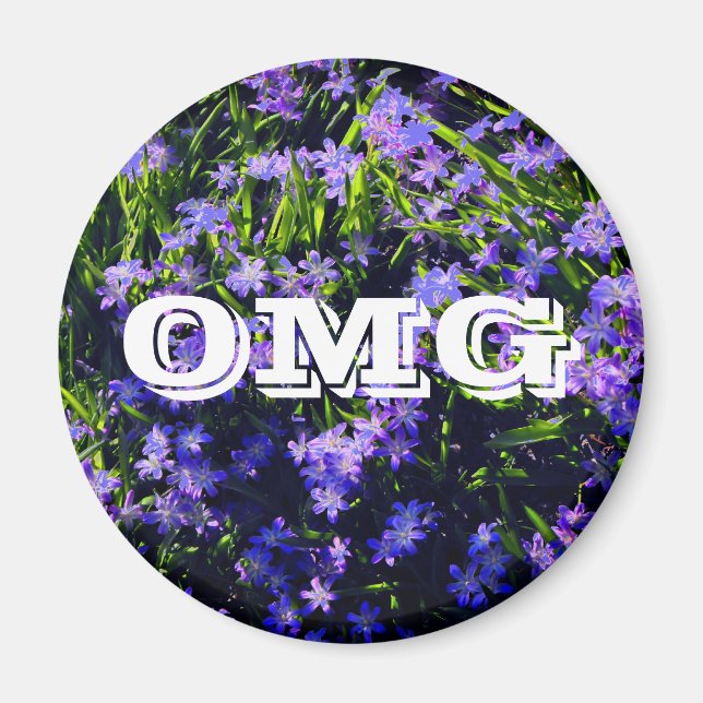 Blue Squill Spring Flowers with your letters Magnet (Front)
