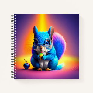 Blue Squirrel Eating A Fruit  Notebook