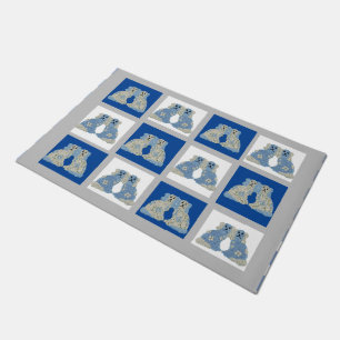 Blue Staffordshire Dogs Ginger Jars Magnolia Doormat