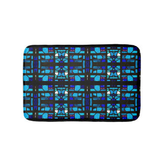 Blue Stained Glass Bath Mat