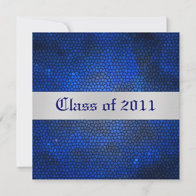Blue Stained Glass Class of Graduation Invitation (Front)