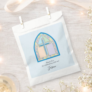 Blue Stained Glass First Communion Favour Bag