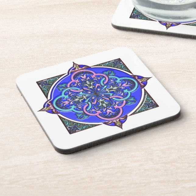 Blue Stained Glass Opalescent Coaster (Left Side)
