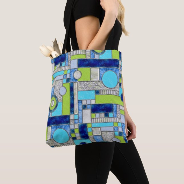 Blue Stained Glass Tote Bag (Close Up)