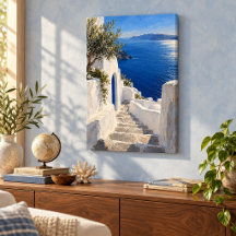 Blue Stairway Afternoon Canvas Print